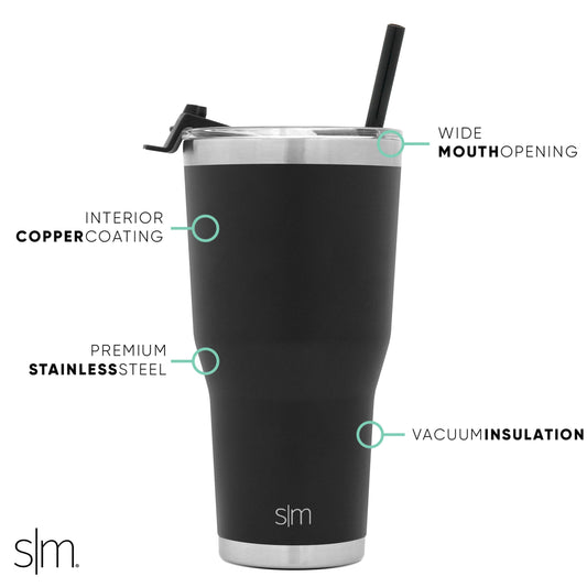 Matte black product with brushed stainless steel rim and base accents, featuring turquoise and mint green details against a stark contrasting background.