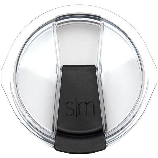 Clear plastic flip-top lid with black base and gray accents for CR-30 container