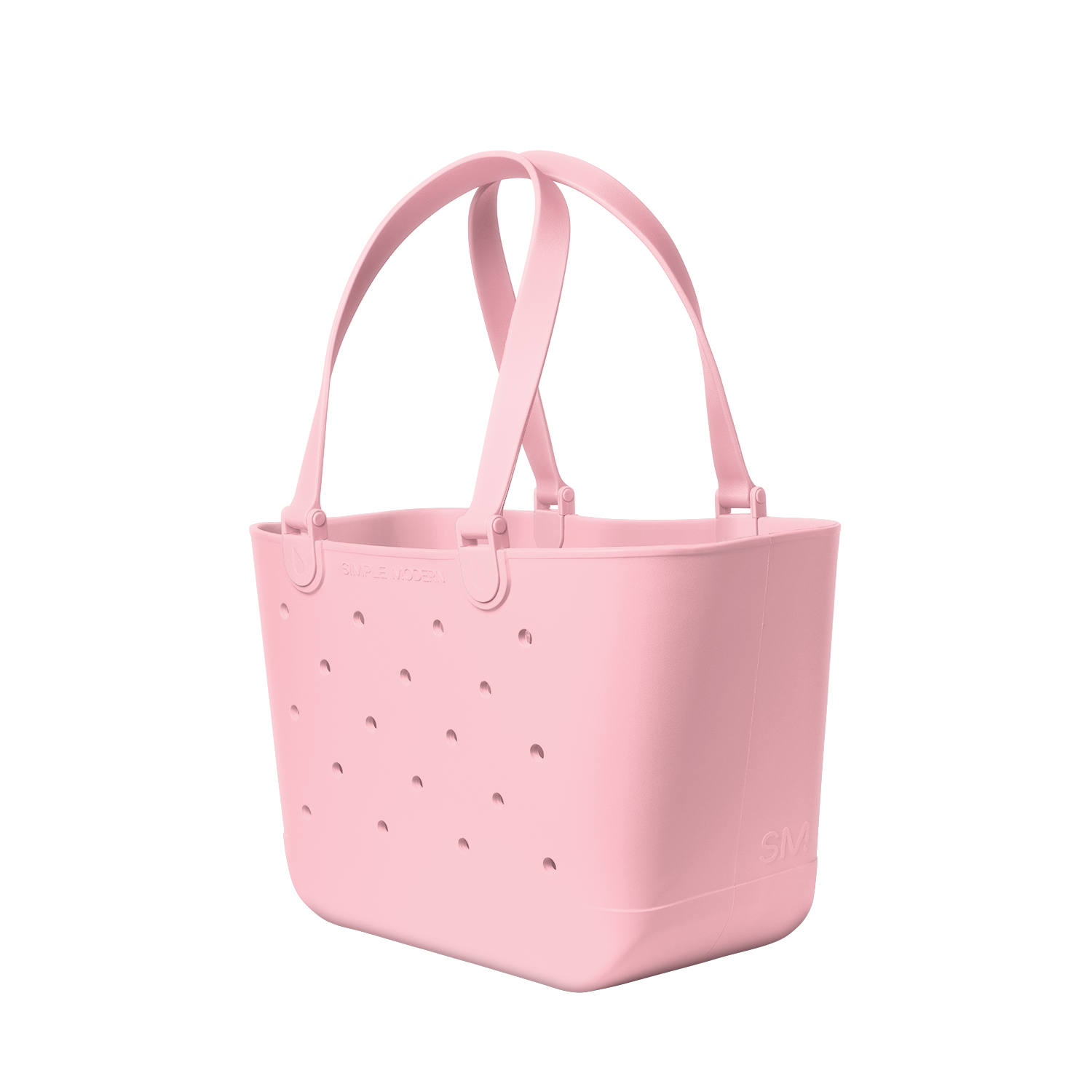 Soft pale pink tote bag displayed against a clean white background